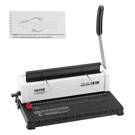 Coil Spiral Binding Machine, Manual Book Maker 34-Holes Binding 120 Sheets, Punch Binder with Adjustable Side Margin, for Letter Size, A4, A5.