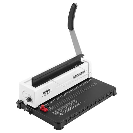 Coil Spiral Binding Machine, Manual Book Maker 34-Holes Binding 120 Sheets, Punch Binder with Adjustable Side Margin, for Letter Size, A4, A5.