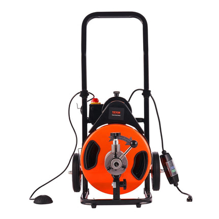 Drain Cleaner Machine Electric Drain Auger 100 FT x 3/8 In Auto Feed.