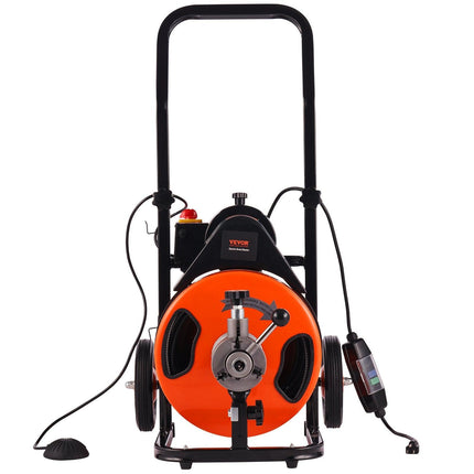 Drain Cleaner Machine Electric Drain Auger 100 FT x 3/8 In Auto Feed.