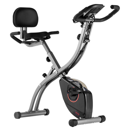 Folding Exercise Bike, Foldable Fitness Stationary Bike, Adjustable Magnetic Resistance Stationary Bike, Upright Indoor Cycling Bike for Home Gym Workout, Comfortable Seat Cushion, LCD Monitor.