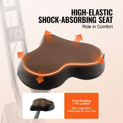 Folding Exercise Bike, Foldable Fitness Stationary Bike, Adjustable Magnetic Resistance Stationary Bike, Upright Indoor Cycling Bike for Home Gym Workout, Comfortable Seat Cushion, LCD Monitor.