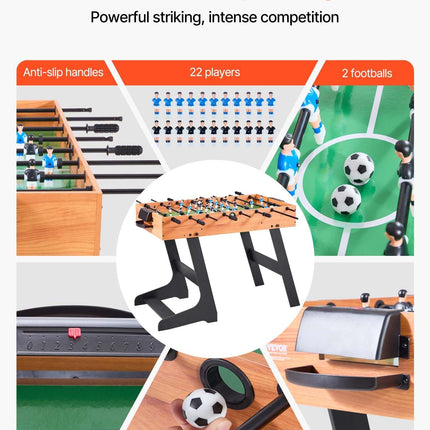Folding Foosball Table, 106 cm Standard Size Table, Indoor Full Size Foosball Tables for Home, Family, and Game Room, Durable Soccer Set, Includes 2 Balls.