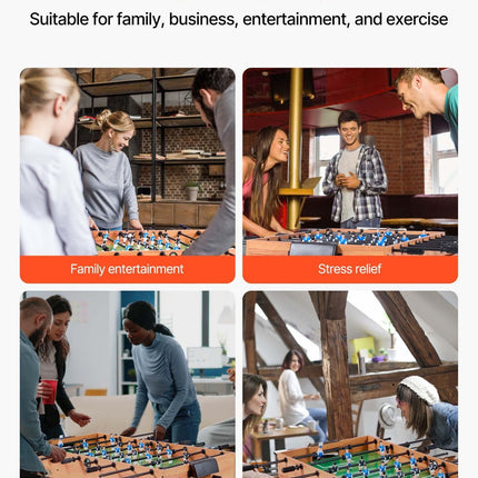 Folding Foosball Table, 106 cm Standard Size Table, Indoor Full Size Foosball Tables for Home, Family, and Game Room, Durable Soccer Set, Includes 2 Balls.