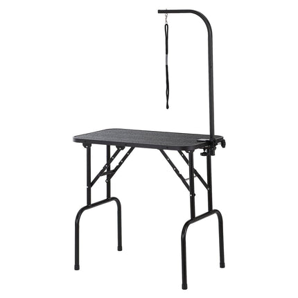 Pet Grooming Table Arm with Clamp, 808 x 460 mm Dog Grooming Station, Foldable Pets Grooming Stand for Medium and Small Dogs, Free No Sit Haunch Holder with Grooming Loop, Bearing 99.8kg.