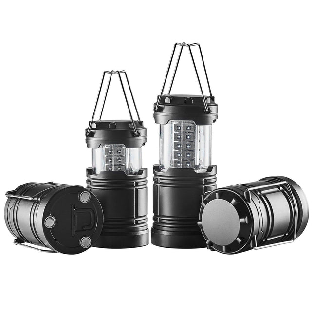 LED Camping Lanterns Collapsible Battery Powered Flashlights Set of 4.