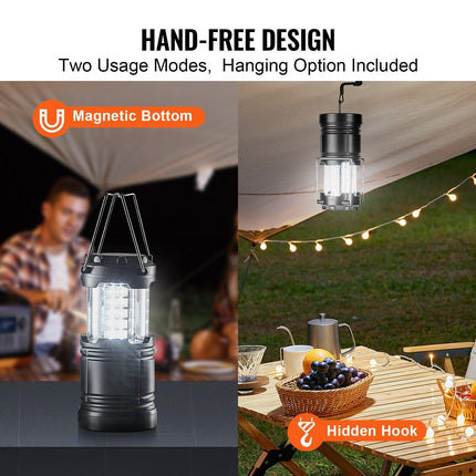 LED Camping Lanterns Collapsible Battery Powered Flashlights Set of 4.