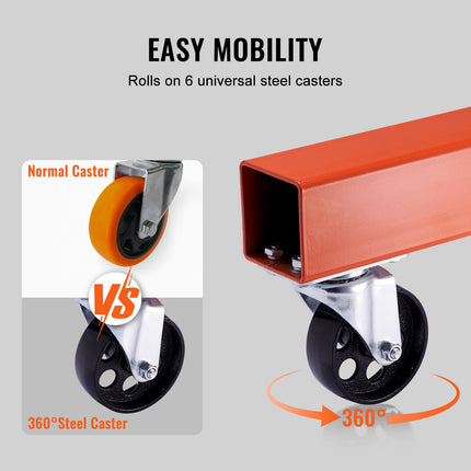 Hydraulic Engine Hoist with Lever, 2000KG Heavy-duty Cherry Picker Shop Crane, Foldable Engine Crane and Engine Hoist leveler for Auto Repair, Motors, Weights Lifting, Loading.