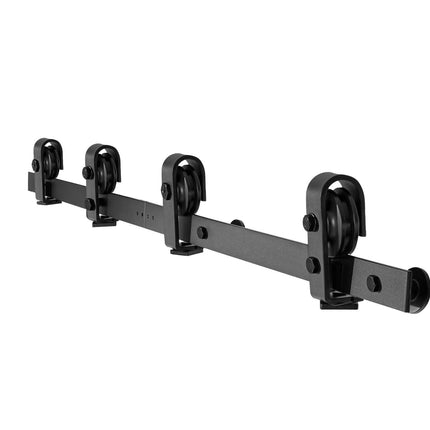Bi-Folding Sliding Barn Door Hardware Track Kit, 52" Top Mount Track Kit, Slide Smoothly & Quietly, Heavy Duty, Easy to Install, Suitable for Four 12" Closet Pantry Laundry Doors (Not Included).
