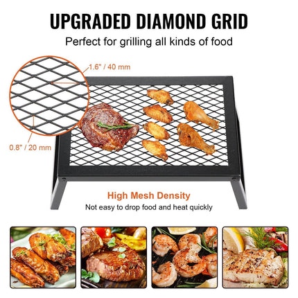 Folding Campfire Grill Portable Camping Fire Pit Steel Outdoor BBQ Picnic.