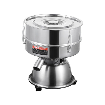 Automatic Electric Vibrating Sieve, Stainless Steel Sifter Shaker Machine with 30+50 Mesh, 45W Automatic Powder Sifter Machine Countertop, Electric Sieve Shaker for Flour Powers, Mungbean, Rice.