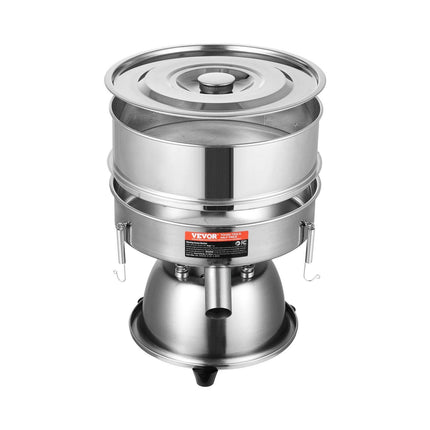 Automatic Electric Vibrating Sieve, Stainless Steel Sifter Shaker Machine with 30+50 Mesh, 45W Automatic Powder Sifter Machine Countertop, Electric Sieve Shaker for Flour Powers, Mungbean, Rice.