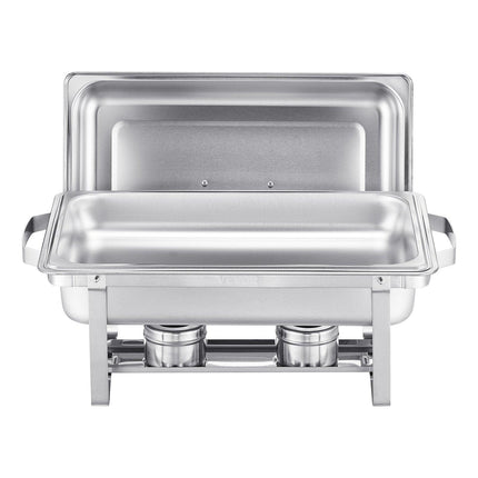 8 Qt 2 Pack Rectangle Chafing Dish Buffet Set Fullsize Pan Stainless Steel.