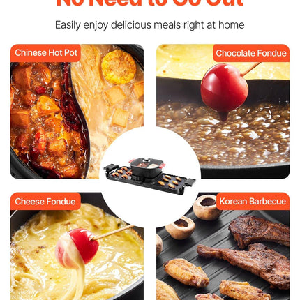 Hot Pot with Grill 2300W 2-in-1 Electric Smokeless BBQ with Removable Pot.