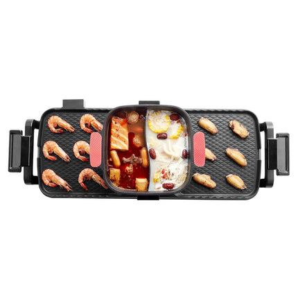 Hot Pot with Grill 2300W 2-in-1 Electric Smokeless BBQ with Removable Pot.