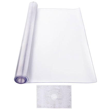 Plastic Table Cover, 42 x 60 Inch 2.0 mm Thick Clear Table Protector, Rectangle PVC Desk Mat, Waterproof & Easy Cleaning Desk Pad Tablecloth, for Office Dresser Dining Room Table Night Stand.