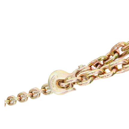 Transport Binder Chain, 220 kg Working Load Limit, 3/8'' x 20' G80 Tow Chain Tie Down with Grab Hooks, DOT Certified, Galvanized Coating Manganese Steel for Dock Factory Construction Site.