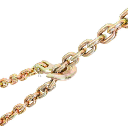 Transport Binder Chain, 220 kg Working Load Limit, 3/8'' x 20' G80 Tow Chain Tie Down with Grab Hooks, DOT Certified, Galvanized Coating Manganese Steel for Dock Factory Construction Site.