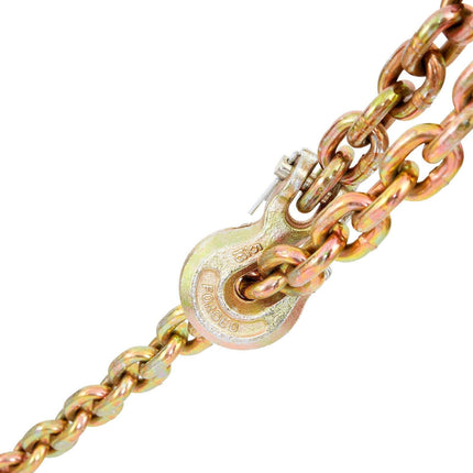 Transport Binder Chain, 2222 kg Working Load Limit, 5/16''x20' G80 Tow Chain Tie Down with Grab Hooks, DOT Certified, Galvanized Coating Manganese Steel for Dock Factory Construction Site, 2Pack.