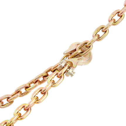 Transport Binder Chain, 2222 kg Working Load Limit, 5/16''x20' G80 Tow Chain Tie Down with Grab Hooks, DOT Certified, Galvanized Coating Manganese Steel for Dock Factory Construction Site, 2Pack.