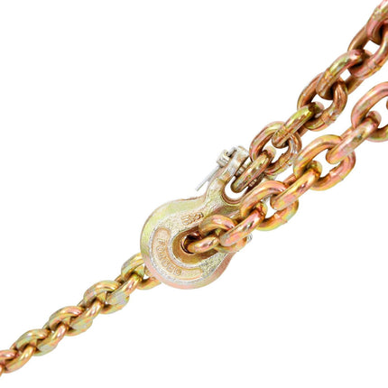 Transport Binder Chain, 2222 kg Working Load Limit, 5/16''x20' G80 Tow Chain Tie Down with Grab Hooks, DOT Certified, Galvanized Coating Manganese Steel for Dock Factory Construction Site, 2Pack.