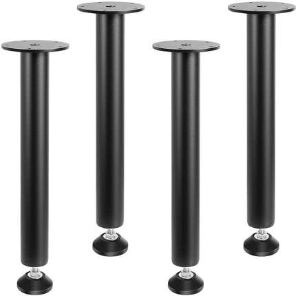 406.4MM Adjustable Desk Legs, Reinforced Steel Office Table Furniture legs Set of 4 for DIY, 1200 lbs Load Capacity Heavy Duty Desk Legs, Quick Instalation Legs with Adjustable Foot Cup Black.