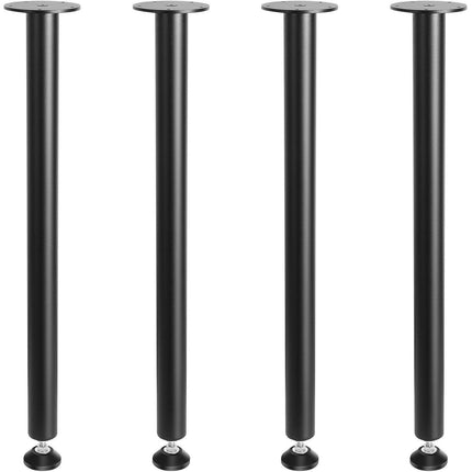 711.2MM Adjustable Desk Legs, Reinforced Steel Office Table Furniture legs Set of 4 for DIY, 544.3KG Load Capacity Heavy Duty Desk Legs, Quick Instalation Legs with Adjustable Foot Cup Black.