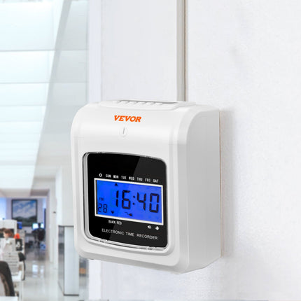 Punch Time Clock, Time Tracker Machine for Employees of Small Business, 6 Punches per Day, Time Clock Punch Machine Includes 102 Time Cards, 1 Ink Ribbon and 2 Security Keys.