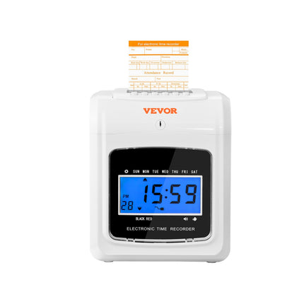 Punch Time Clock, Time Tracker Machine for Employees of Small Business, 6 Punches per Day, Time Clock Punch Machine Includes 102 Time Cards, 1 Ink Ribbon and 2 Security Keys.