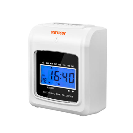 Punch Time Clock, Time Tracker Machine for Employees of Small Business, 6 Punches per Day, Time Clock Punch Machine Includes 102 Time Cards, 1 Ink Ribbon and 2 Security Keys.