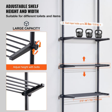 Over the Toilet Storage 4-Tier Bathroom Shelf Rack Space Saver Organizer.
