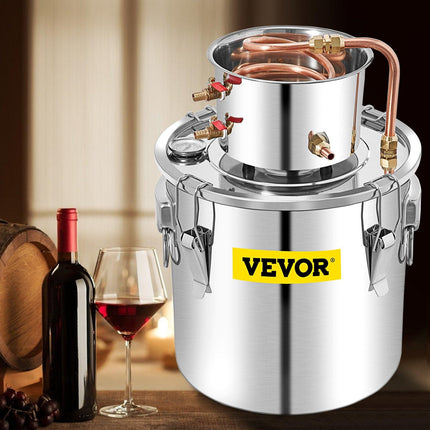 50L Water Alcohol Distiller Copper Moonshinestill Brewing w/ Water Pump.