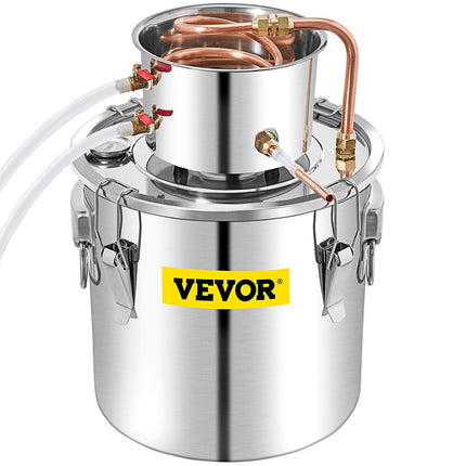 50L Water Alcohol Distiller Copper Moonshinestill Brewing w/ Water Pump.