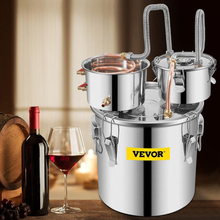 30L 8Gal Alcohol Distiller Water Spirit Boiler Home Brew Copper Alcohol Still.