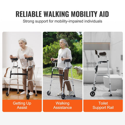 VEVOR Folding Walker — Adjustable Aluminium.