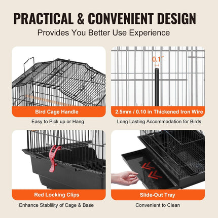 Bird Flight Cage 39 in Hanging Metal Parakeet Cage for Cockatiels Parrot.
