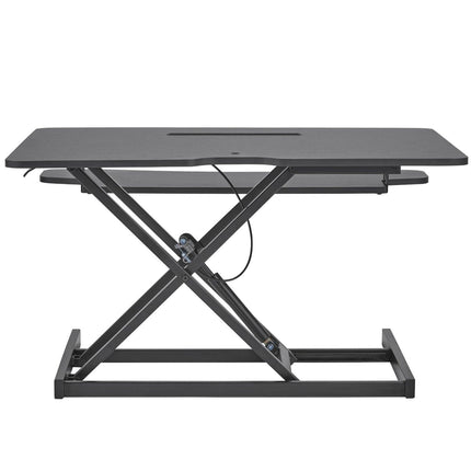 Standing Desk Converter, Two-Tier Stand up Desk Riser, 800 mm Large Sit to Stand Desk Converter,140-510 mm Adjustable Height, for Monitor, Keyboard & Accessories Used in Home Office.