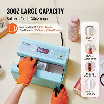Auto Tumbler Heat Press Machine 325-887 ml Sublimation Mug Heat Press Blue.