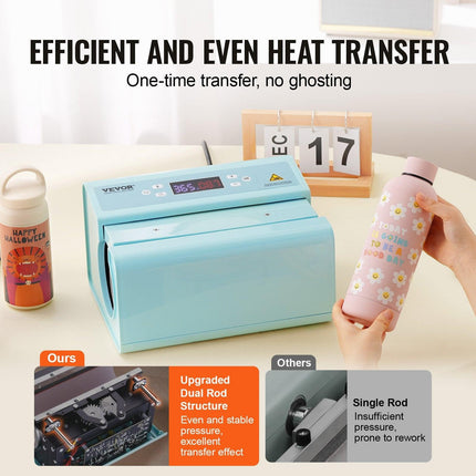 Auto Tumbler Heat Press Machine 325-887 ml Sublimation Mug Heat Press Blue.