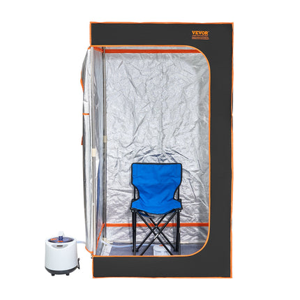 Portable Steam Sauna Tent Full Size 1000W Personal Sauna Blanket W/ Chair, 880 x 880 x 1600 mm.
