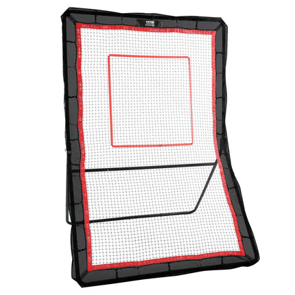 Lacrosse Rebounder for Backyard, 5x7 Ft Volleyball Bounce Back Net, Pitchback Throwback Baseball Softball Return Training Screen, Adjustable Angle Shooting Practice Training Wall with Target.