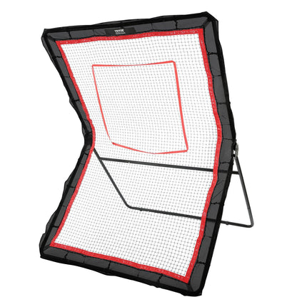 Lacrosse Rebounder for Backyard, 5x7 Ft Volleyball Bounce Back Net, Pitchback Throwback Baseball Softball Return Training Screen, Adjustable Angle Shooting Practice Training Wall with Target.