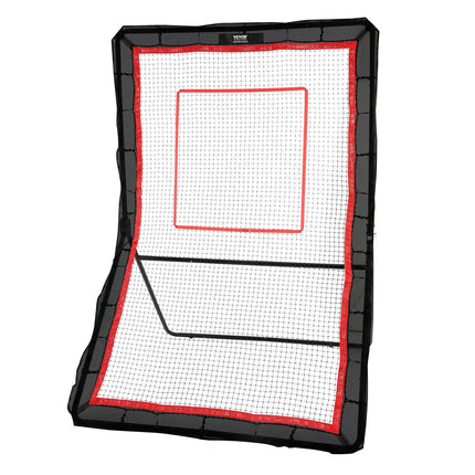 Lacrosse Rebounder for Backyard, 5x7 Ft Volleyball Bounce Back Net, Pitchback Throwback Baseball Softball Return Training Screen, Adjustable Angle Shooting Practice Training Wall with Target.