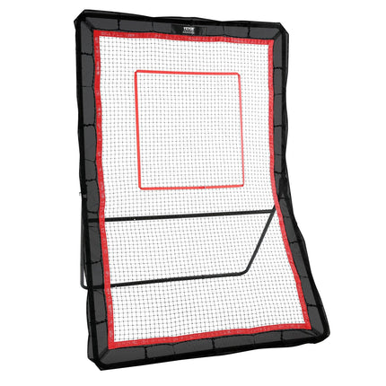 Lacrosse Rebounder for Backyard, 5x7 Ft Volleyball Bounce Back Net, Pitchback Throwback Baseball Softball Return Training Screen, Adjustable Angle Shooting Practice Training Wall with Target.