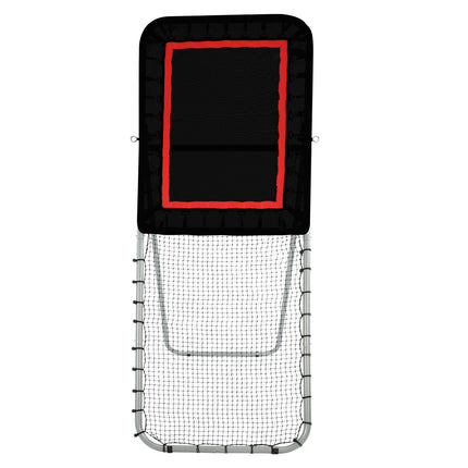 Folding Lacrosse Rebounder for Backyard, 3x8 Ft Volleyball Bounce Back Net, Pitchback Throwback Baseball Softball Return Training Screen, Adjustable Angle Shooting Practice Training Wall, Black.