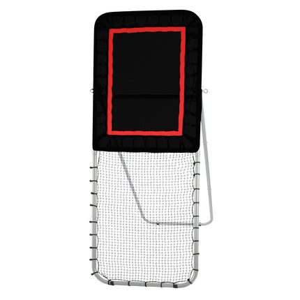 Folding Lacrosse Rebounder for Backyard, 3x8 Ft Volleyball Bounce Back Net, Pitchback Throwback Baseball Softball Return Training Screen, Adjustable Angle Shooting Practice Training Wall, Black.