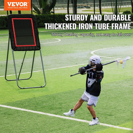 Folding Lacrosse Rebounder for Backyard, 3x4 Ft Volleyball Bounce Back Net, Pitchback Throwback Baseball Softball Return Training Screen, Adjustable Angle Shooting Practice Training Wall, Black.
