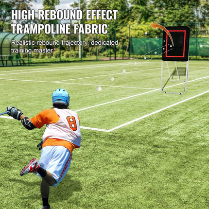 Folding Lacrosse Rebounder for Backyard, 3x4 Ft Volleyball Bounce Back Net, Pitchback Throwback Baseball Softball Return Training Screen, Adjustable Angle Shooting Practice Training Wall, Black.