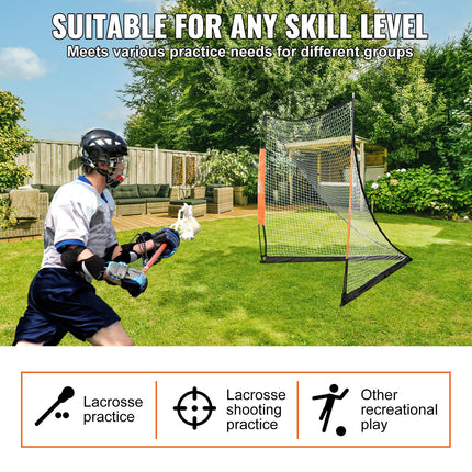 Lacrosse Goal, 1.8mx1.8m Lacrosse Net, Portable Lacrosse Goal with Carry Bag, Fiberglass Rod Backyard Lacrosse Training Equipment, Easy Setup Collegiate Goal, Perfect for Youth Adult Training.