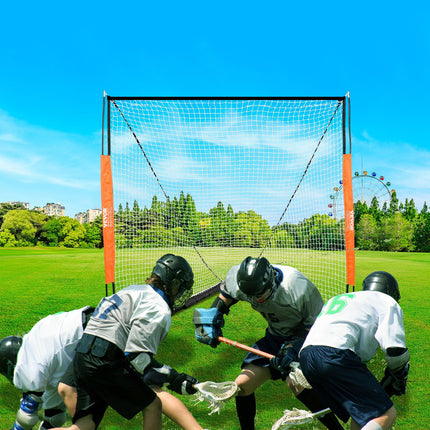 Lacrosse Goal, 1.8mx1.8m Lacrosse Net, Portable Lacrosse Goal with Carry Bag, Fiberglass Rod Backyard Lacrosse Training Equipment, Easy Setup Collegiate Goal, Perfect for Youth Adult Training.